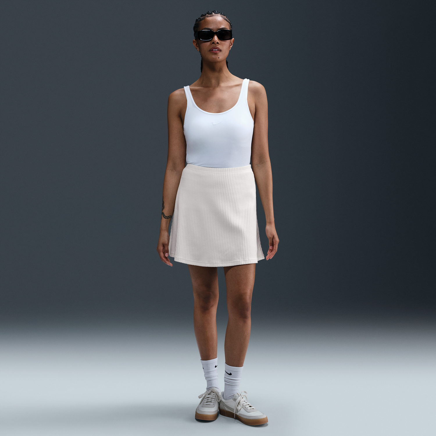 Sukňa Nike Ribbed Mini Skirt Sportswear Chill Knit Béžová | HJ1839-133, 0