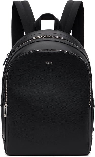 Batoh BOSS BOSS Leather Backpack Čierna | 50548273, 0