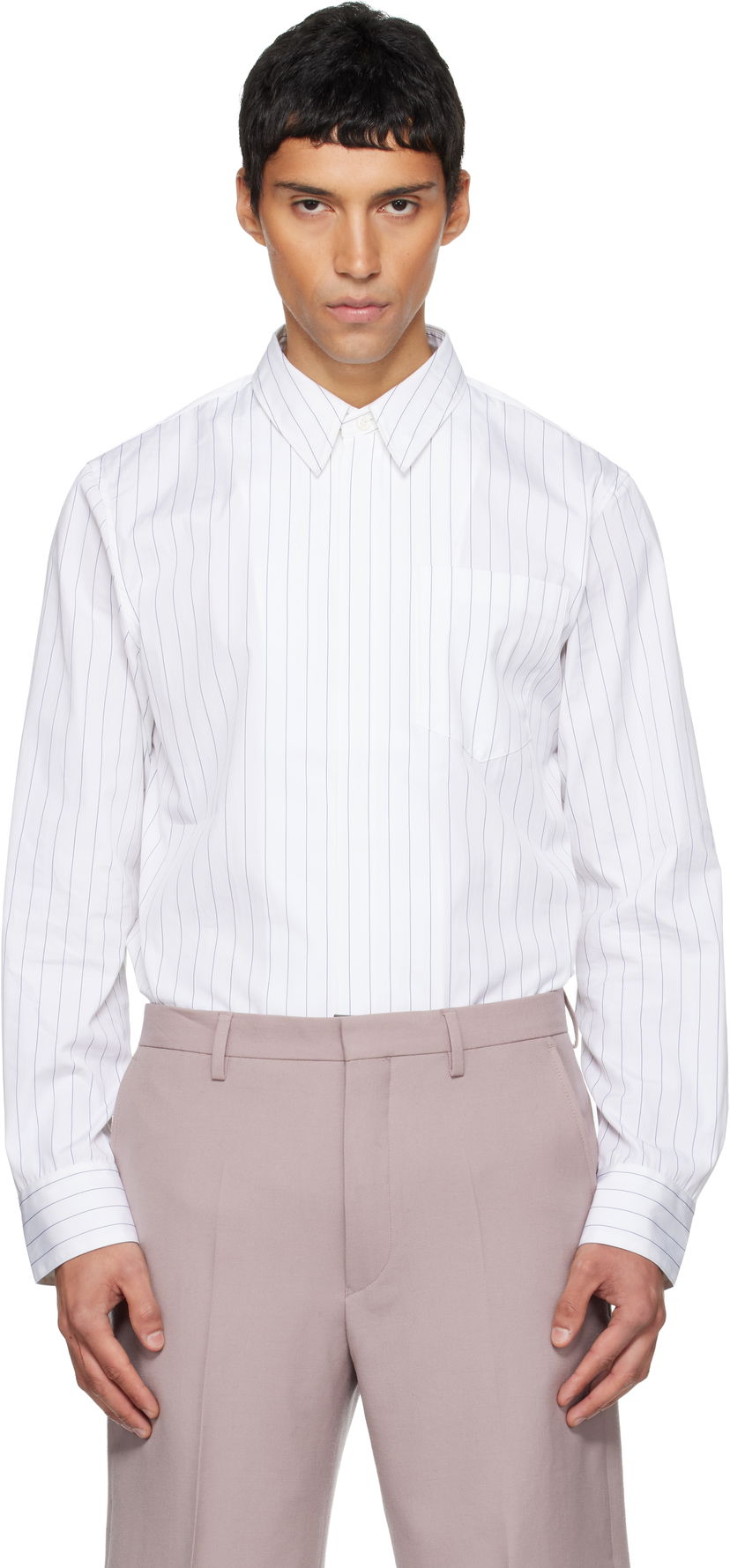 Košeľa Dries Van Noten Dries Van Noten Cotton Pinstripe Button-Front Shirt Biela | 252-020708-2021