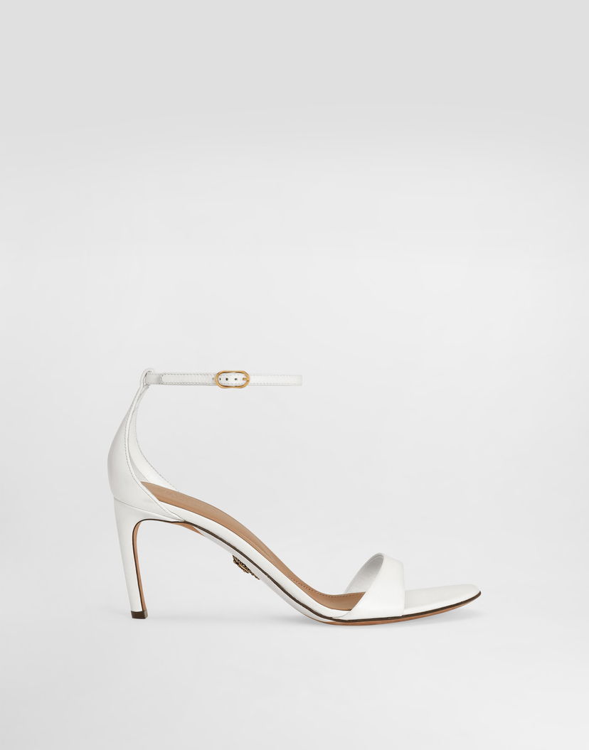 Doplnky Dolce & Gabbana Dolce & Gabbana Polished Goatskin Heeled Sandals Biela | CR1774A573880002