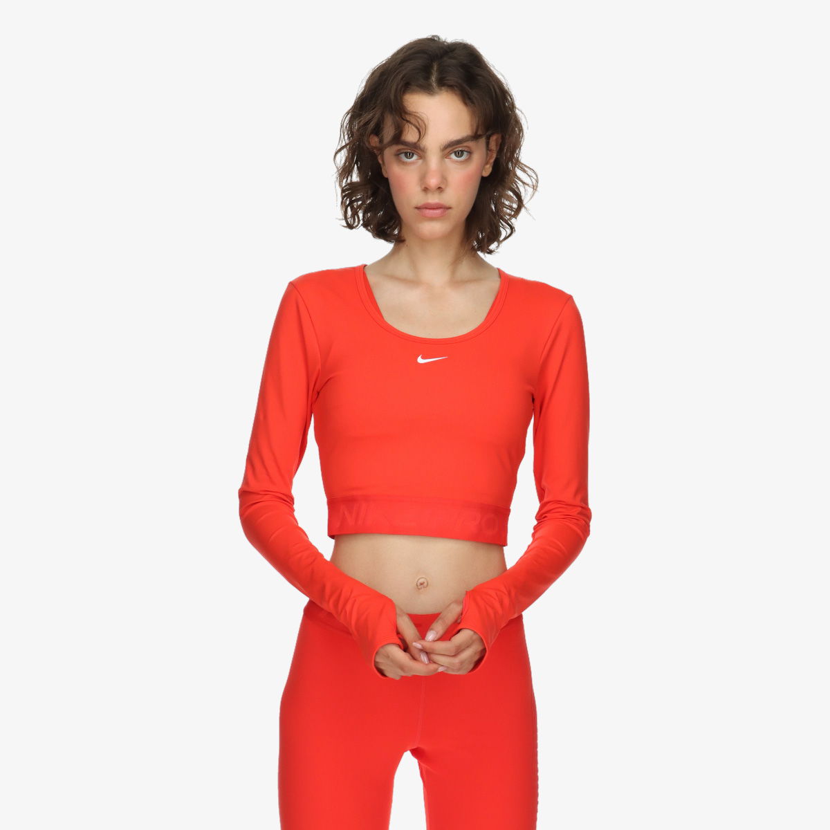Tričko Nike W NP DF LS TOP GG SHINE Červená | HV9992-633, 1