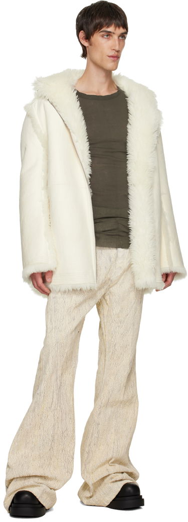 Kabáty Rick Owens Mac Cropped Reversible Shearling Coat Biela | RU02E1769 LSHAR, 3