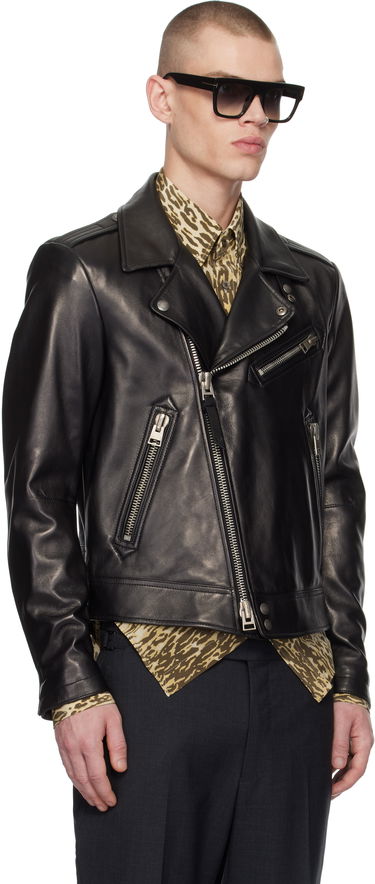 Bunda Tom Ford Asymmetric Leather Jacket Čierna | LXR004-LMN014S24, 1
