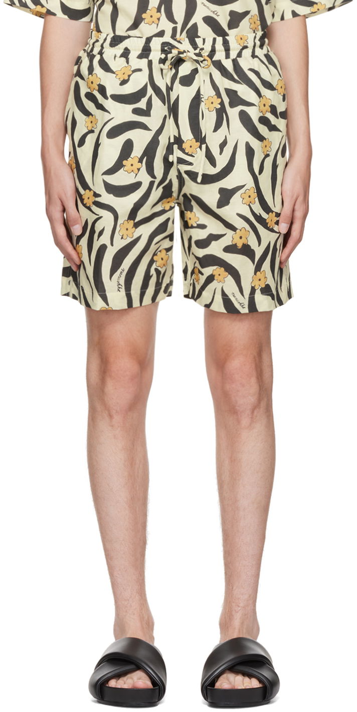 Plavky Nanushka Floral Print Casual Shorts Béžová | NM22PFST00171, 0