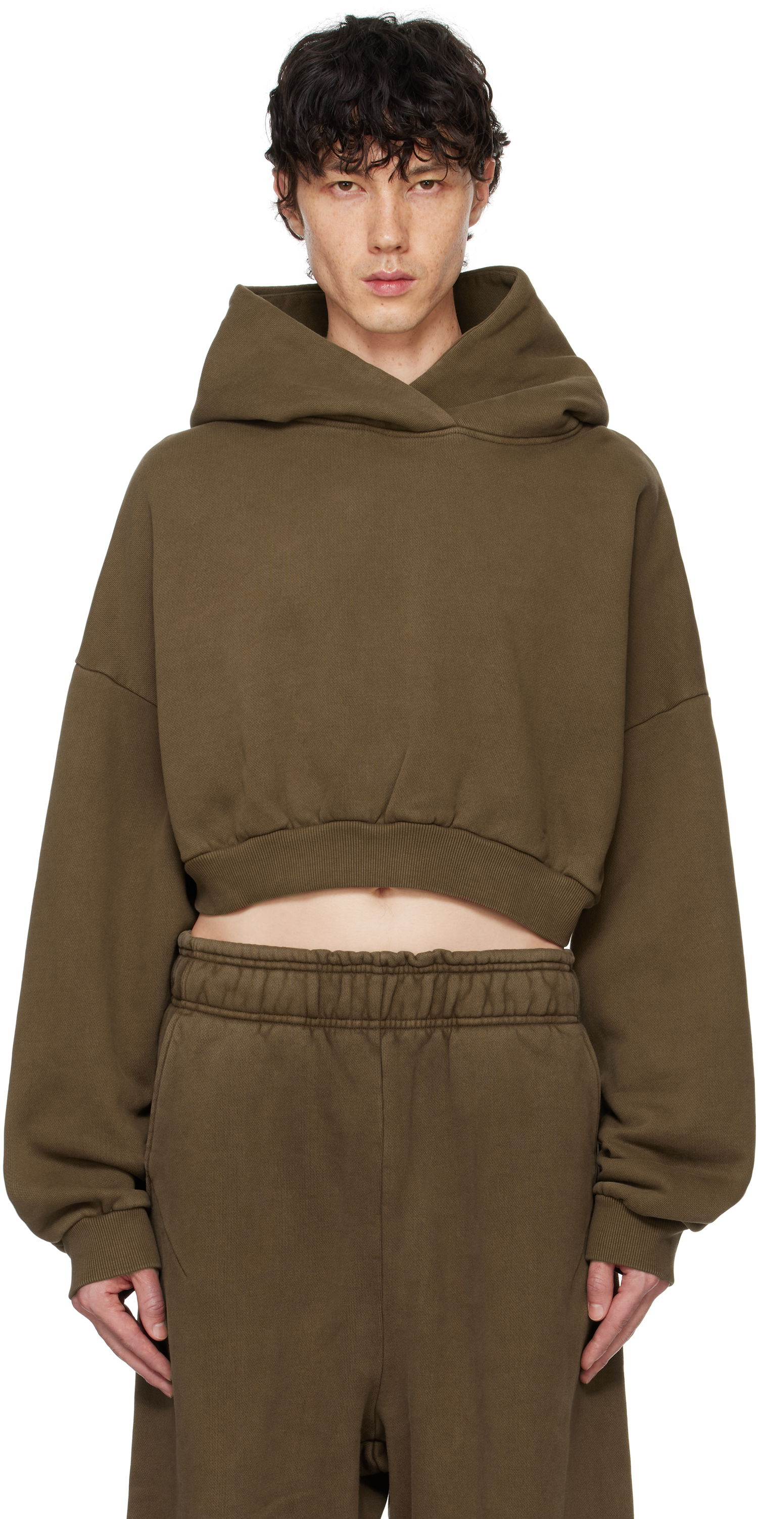 Mikina Entire Studios Entire Studios Cropped Heavy Hoodie Hnedá | ES2392BT, 0