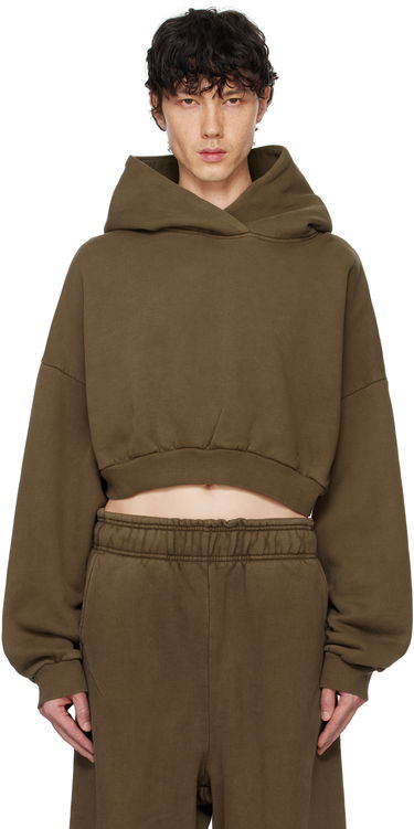 Mikina Entire Studios Entire Studios Cropped Heavy Hoodie Hnedá | ES2392BT, 0