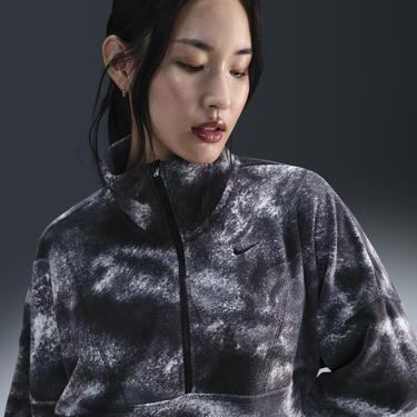 Mikina Nike One Fleece Printed Half-Zip Sweatshirt Čierna | FZ6969-010, 0