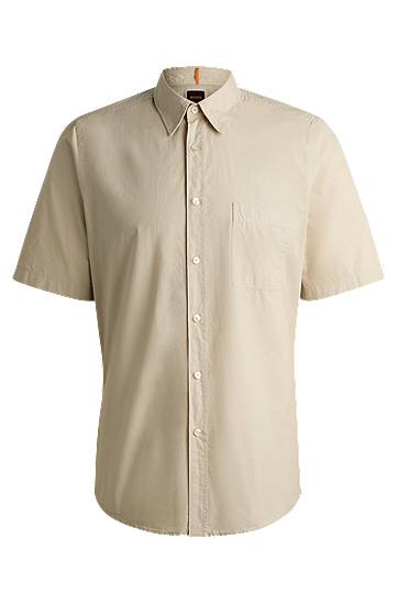 Košeľa BOSS Regular-Fit Cotton Poplin Shirt Béžová | 50537331