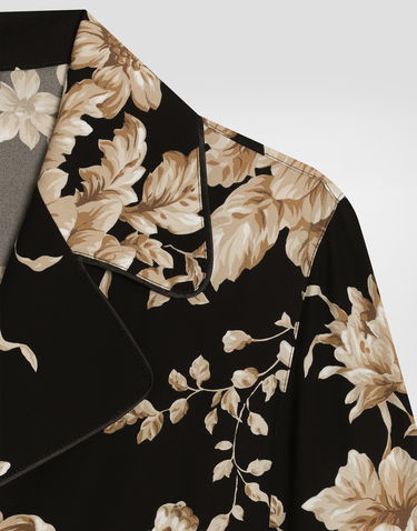 Košeľa Dolce & Gabbana Rose-print Silk Vanity Shirt Čierna | F5Q03TFSA7YHN4OX, 2