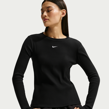 Tričko Nike Ribbed Tight Fit Long Sleeve Top NSW Čierna | IH7691-010, 1
