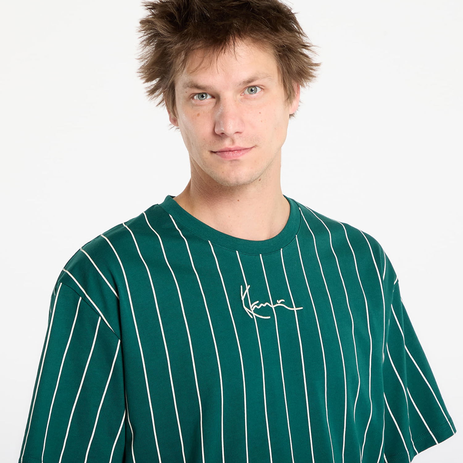 Tričko Karl Kani Pinstripe T-shirt Small Signature Essential XXL Zelené | PD00008879, 1