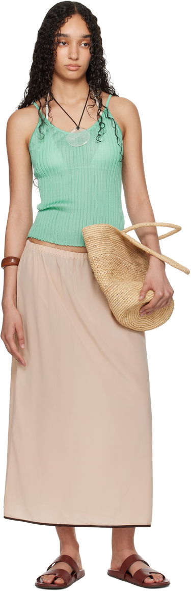 Sukňa Baserange Baserange Silk Maxi Slip Skirt Béžová | KIN SKIRT, 4