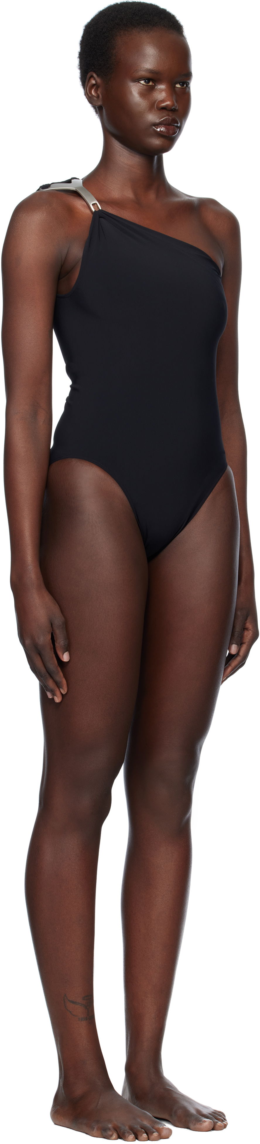 Plavky Rick Owens Rick Owens Hollywood Hydra One-Shoulder Swimsuit Čierna | RP01E7096 NS, 1