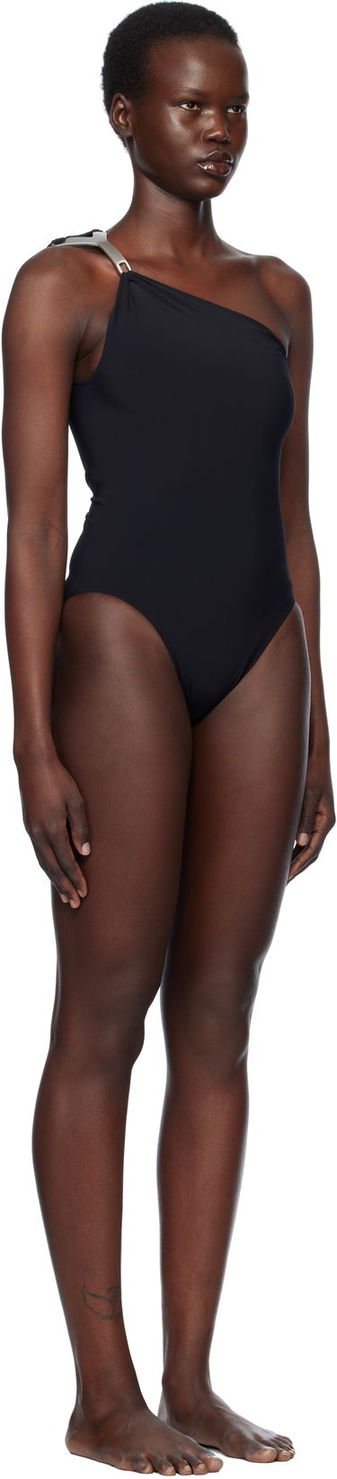 Plavky Rick Owens Rick Owens Hollywood Hydra One-Shoulder Swimsuit Čierna | RP01E7096 NS, 1