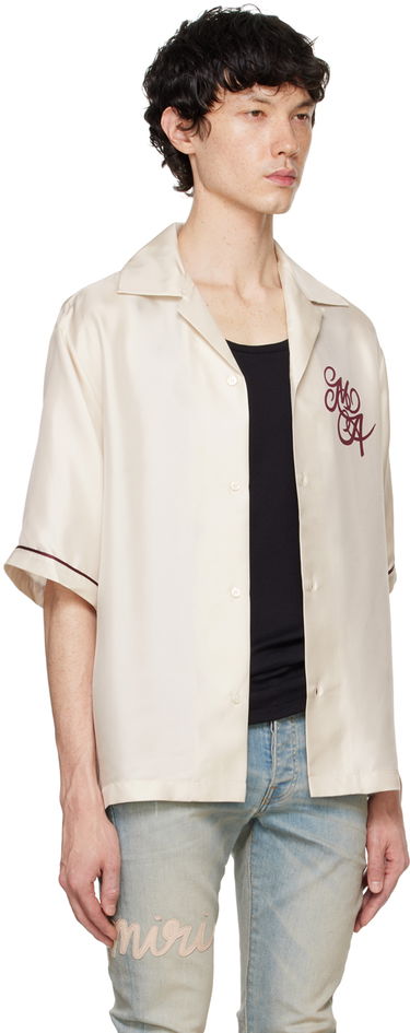Košeľa AMIRI AMIRI MA Swirl Silk Shirt Béžová | AMSTCA1038, 1