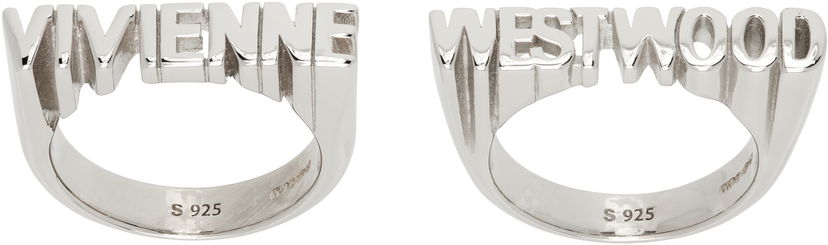Prsteň Vivienne Westwood Vivienne Westwood Essex Lettering Rings Set Metalická | 6404018I-01P019-