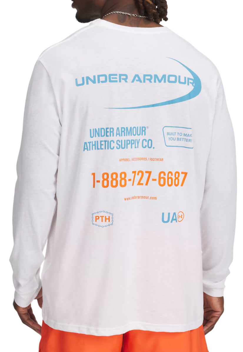 Tričko Under Armour UA Workwear Logo Long Sleeve T-Shirt Biela | 1390167-100, 1