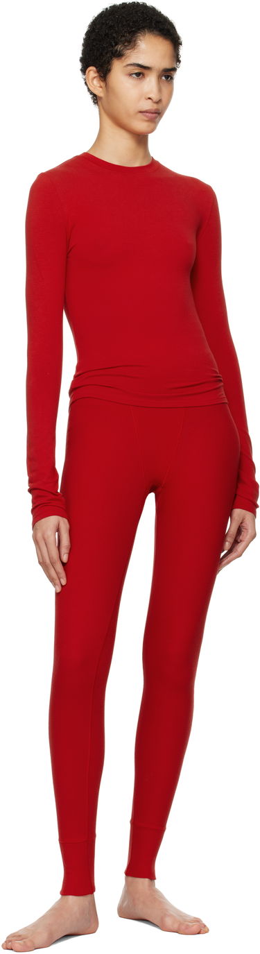 Ponožky SKIMS Rib Leggings Červená | AP-LEG-0039, 3