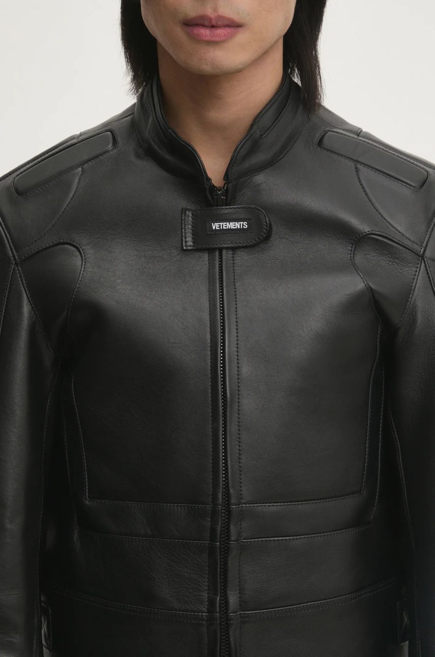 VETEMENTS Racing Logo Leather Jacket