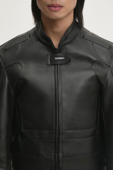 Bunda VETEMENTS VETEMENTS Racing Logo Leather Jacket Čierna | UA66JA210B, 3
