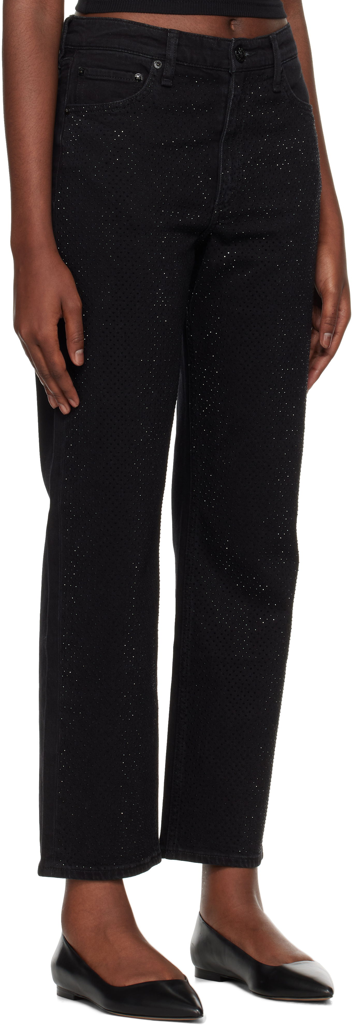Džínsy rag & bone rag & bone Harlow Straight Jeans Čierna | WDD24F2956FMSI, 1