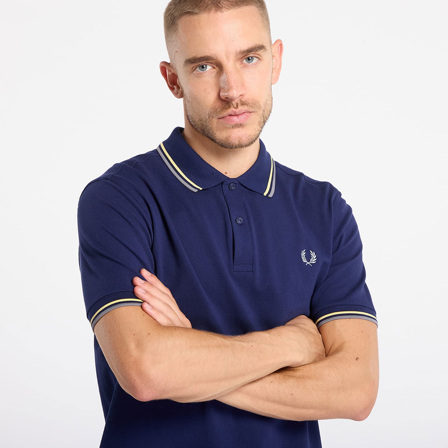 Polo tričko Fred Perry Twin Tipped Polo Shirt Navy | M3600 48A, 1