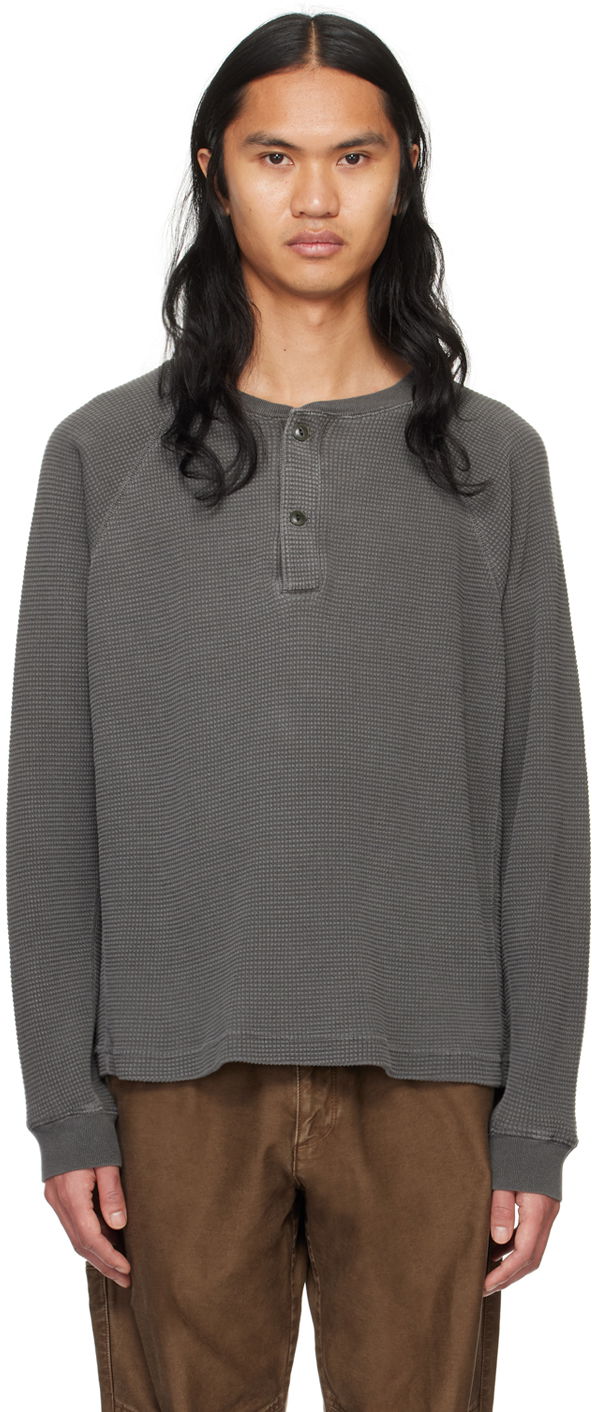 Tričko John Elliott Thermal Henley Tee Šedá | B266M2814A, 0