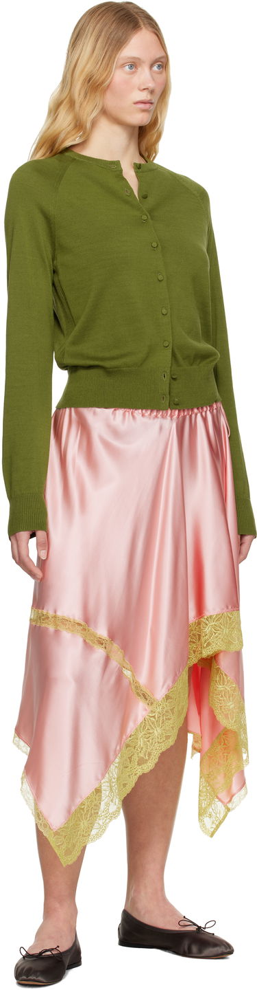 Sukňa Dries Van Noten Dries Van Noten Asymmetrical Silk Midi Skirt with Lace Ružová | 251-010802-1032, 3