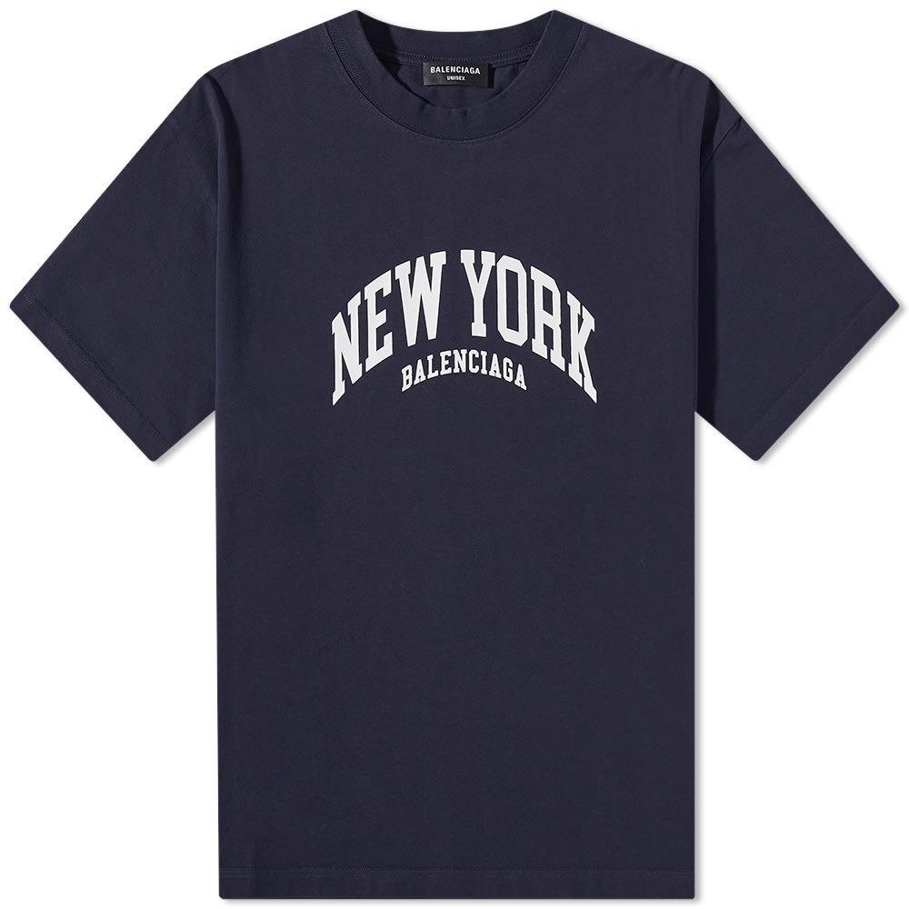 Tričko Balenciaga New York Logo Tee Navy | 612966-TLVM2-3967, 0