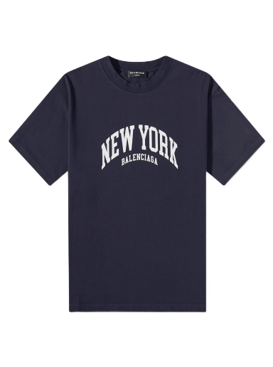 Tričko Balenciaga New York Logo Tee Navy | 612966-TLVM2-3967