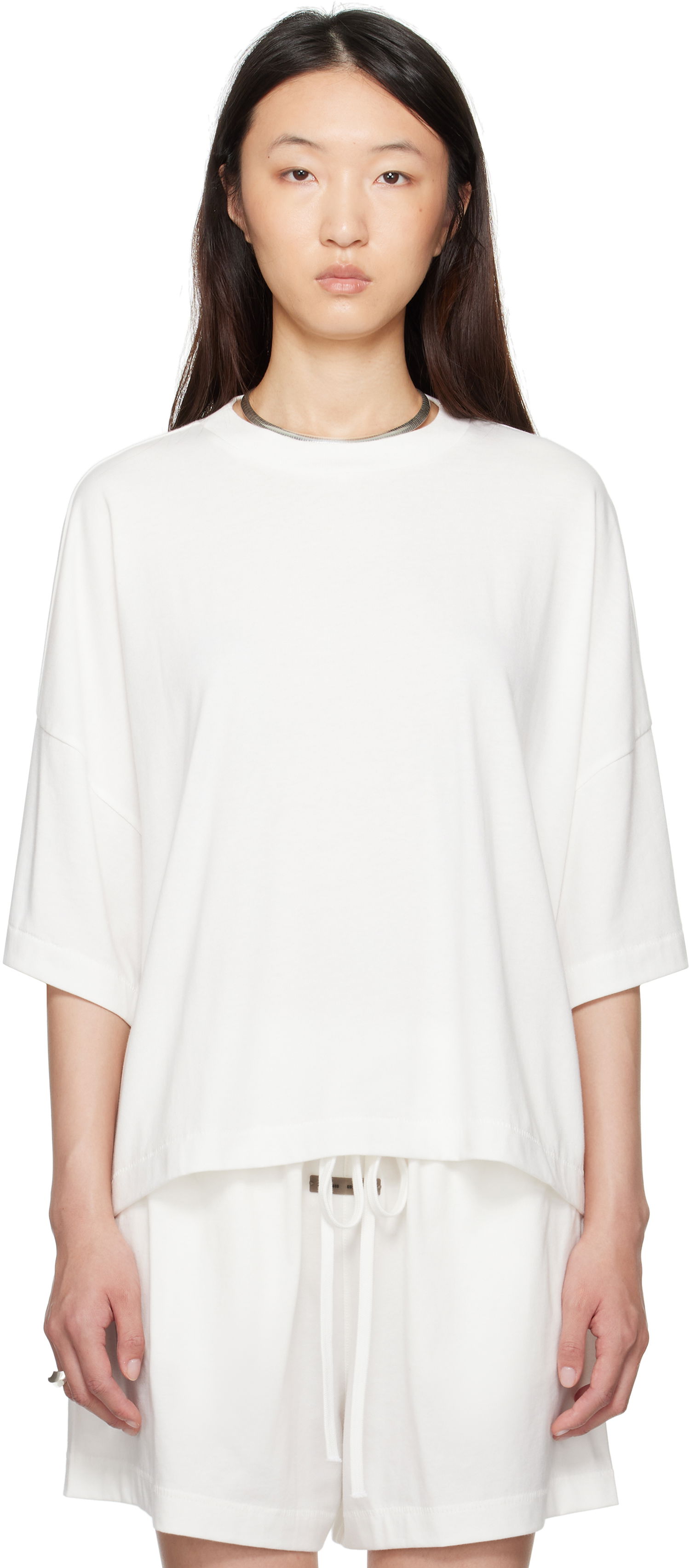 Tričko Fear of God Fear of God ESSENTIALS Boxy T-Shirt Biela | 125SP255894FW, 0