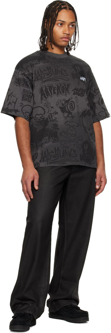 Tričko AAPE by A Bathing Ape Moonface Logo T-shirt Šedá | AAPTEM1665XXOBKX, 3