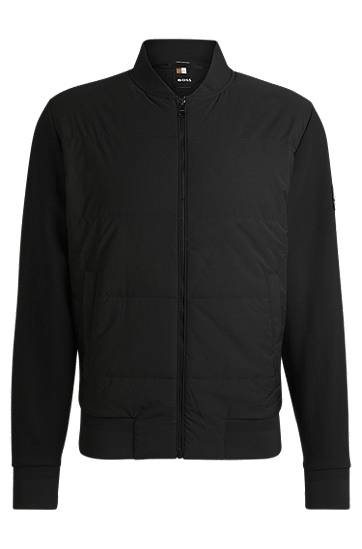 Bomber bunda BOSS Padded Zip-Up Sweatshirt Čierna | 50532767, 0