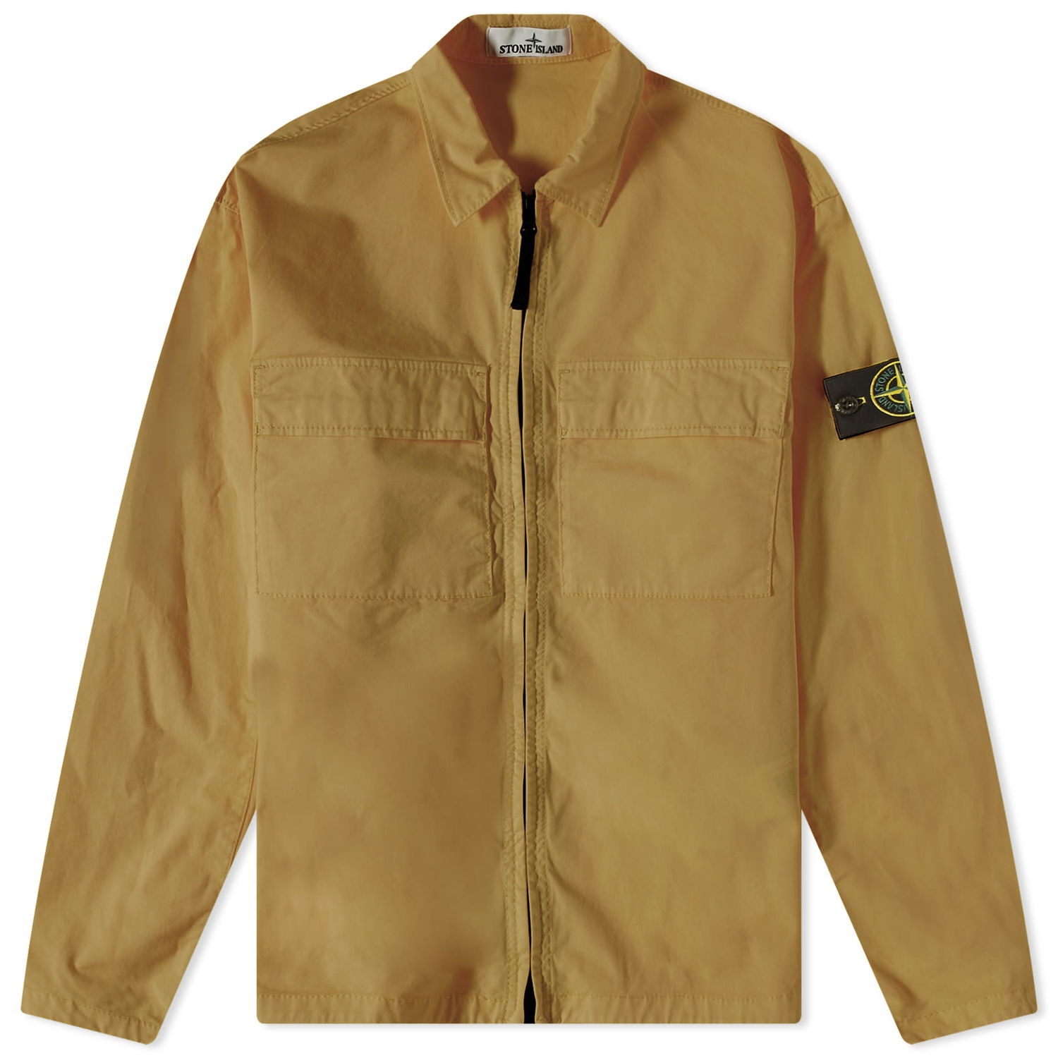Bunda Stone Island Supima Cotton Twill Stretch-TC Zip Shirt Jacket Béžová | 781510210-V0098, 0