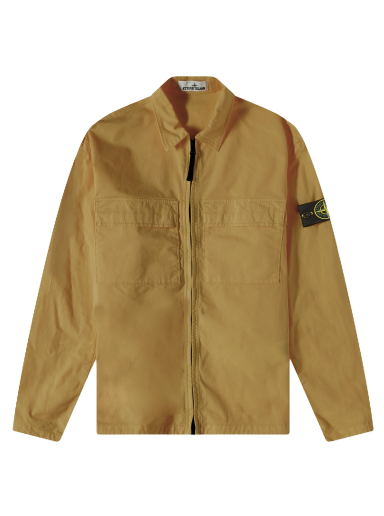 Bunda Stone Island Supima Cotton Twill Stretch-TC Zip Shirt Jacket Béžová | 781510210-V0098