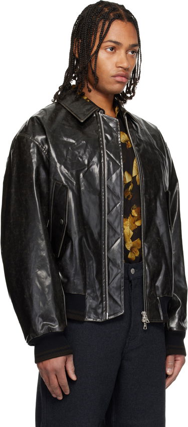 Bomber bunda Dries Van Noten Dries Van Noten Padded Faux-Leather Bomber Jacket Čierna | 252-020560-2184, 1