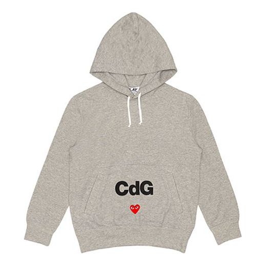 Mikina Comme des Garçons PLAY x Logo Drawstring Hoodie Šedá | AE-T104-051-1, 0
