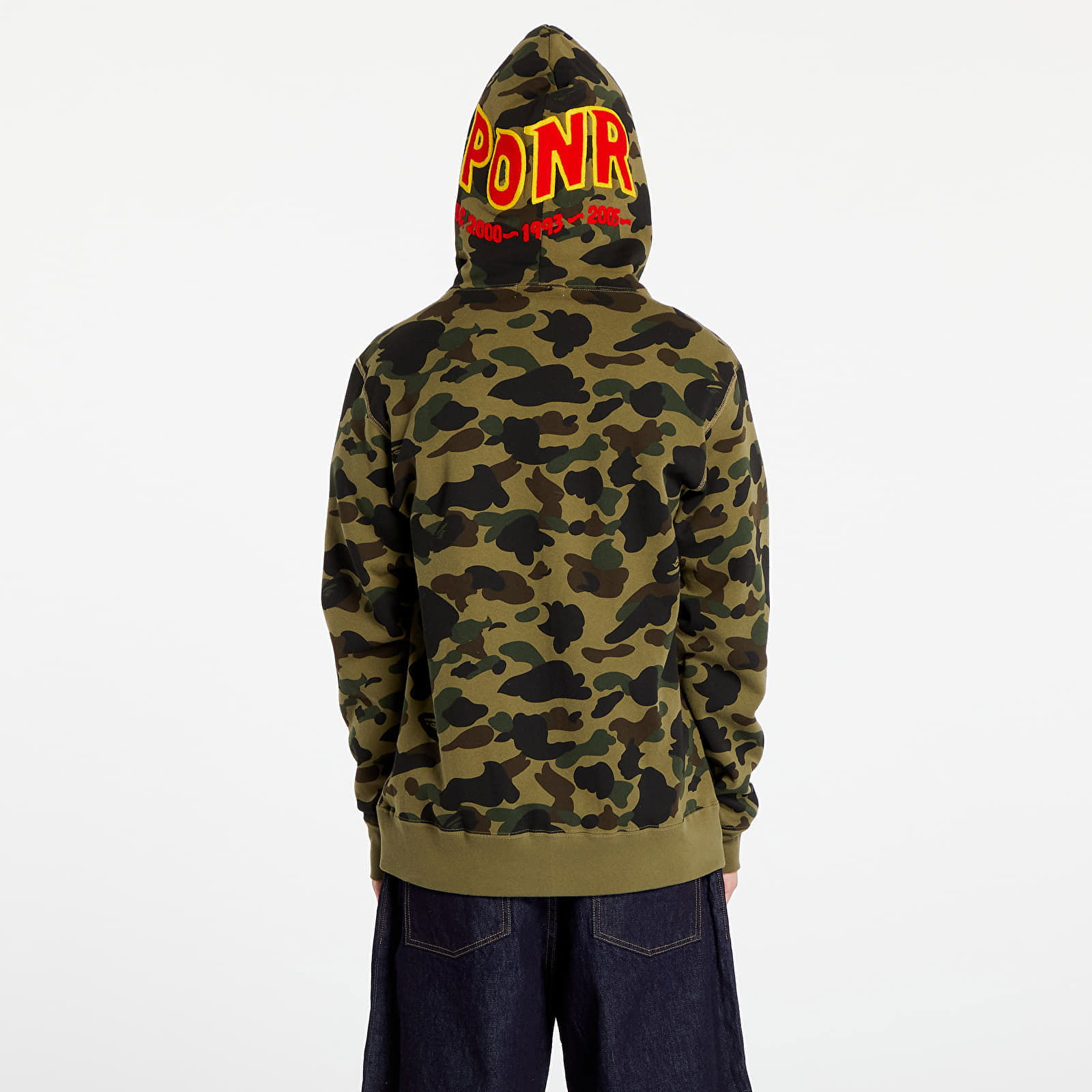 A BATHING APE 1St Camo 2Nd Shark Full Zip Hoodie Green