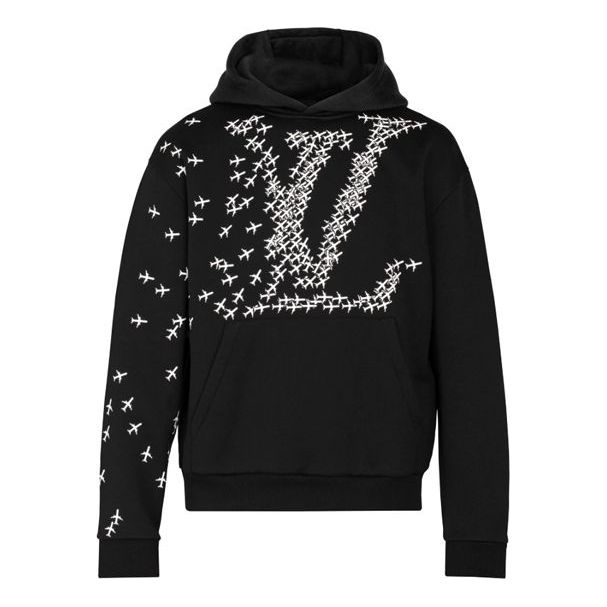 Mikina Louis Vuitton Louis Vuitton Airplane LV Logo Print Hoodie Čierna | 1A5WAX