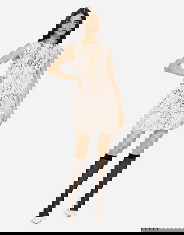 Šaty Dolce & Gabbana Lace Dress With Floral Pattern Béžová | F6ATYTFLRE1W0001, 3