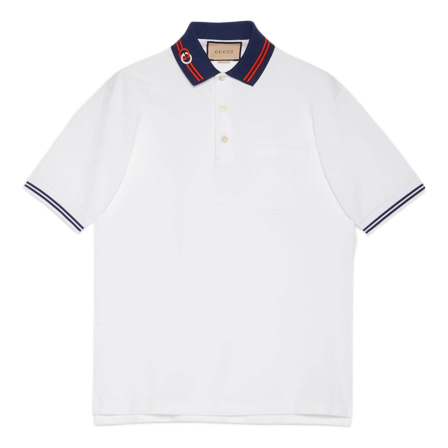 Polo tričko Gucci Interlocking G Cotton Piquet Polo Biela | 658067-XJDI2-9692, 0