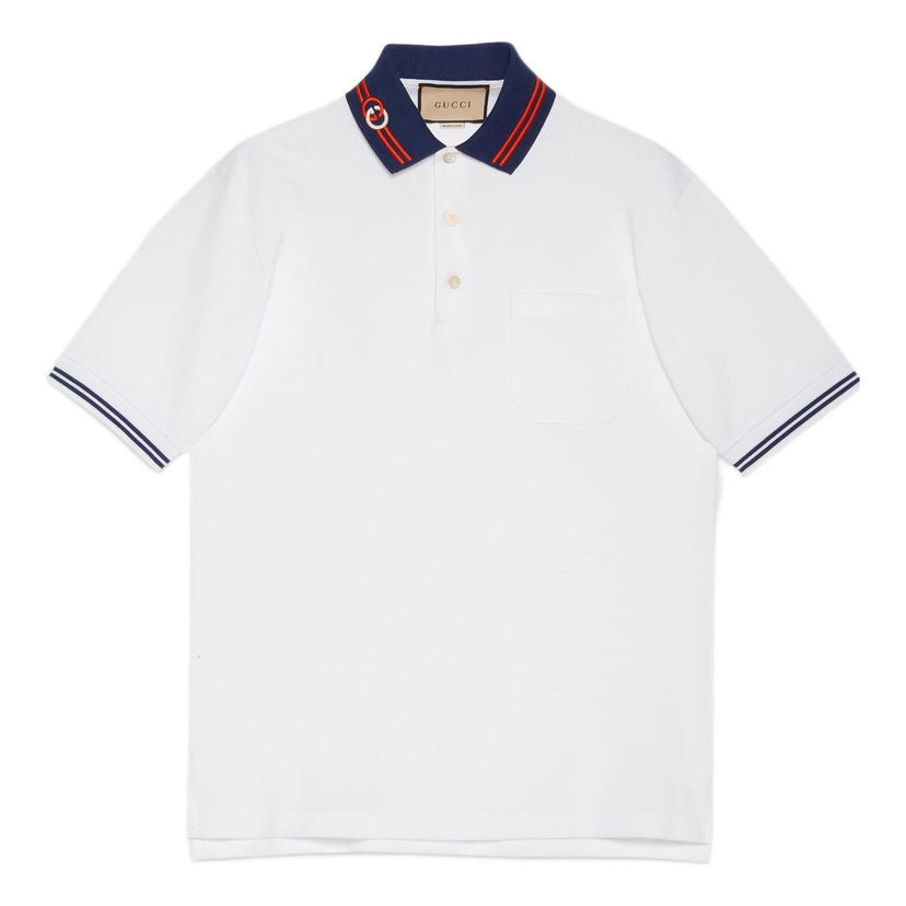Polo tričko Gucci Interlocking G Cotton Piquet Polo Biela | 658067-XJDI2-9692