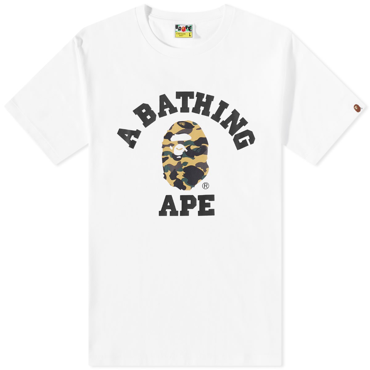 1St Camo College T-Shirt White/Yellow