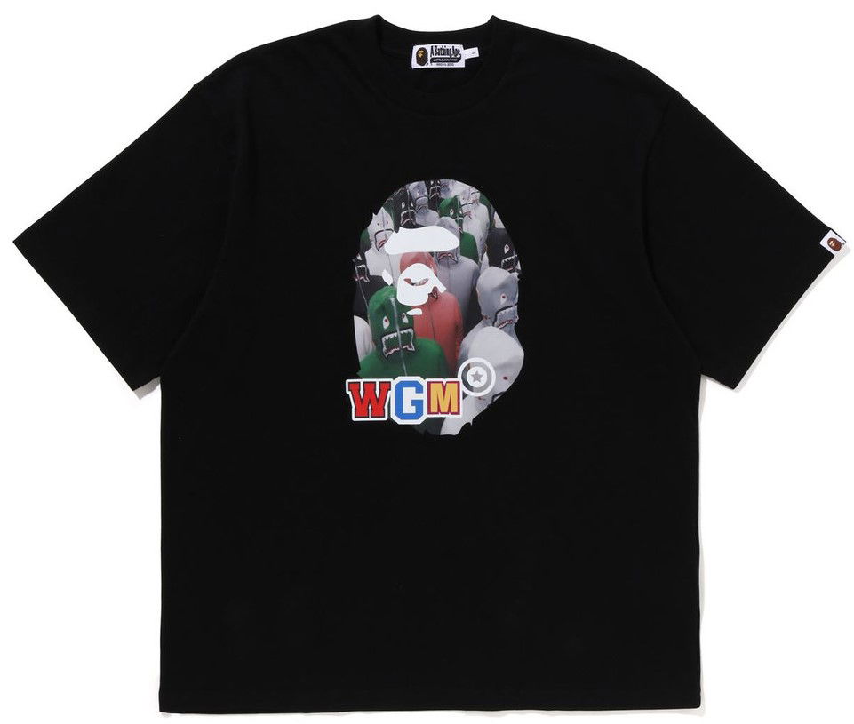 Tričko BAPE A Bathing Ape Shark Seijin Photo Print Relaxed Fit T-Shirt Size L Čierna | 001CSJ201018I-BLK, 0