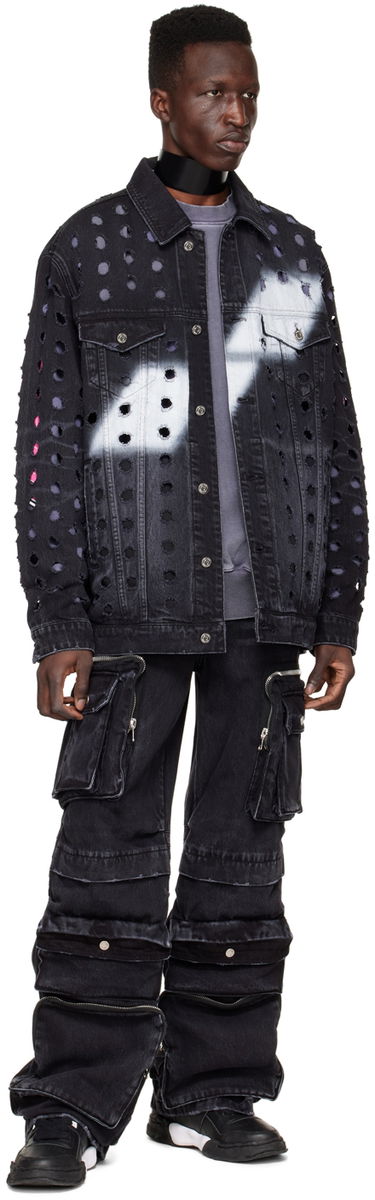 Bunda We11done We11done Distressed Logo Denim Jacket Čierna | WD-DJ1-22-355-U-WB, 3