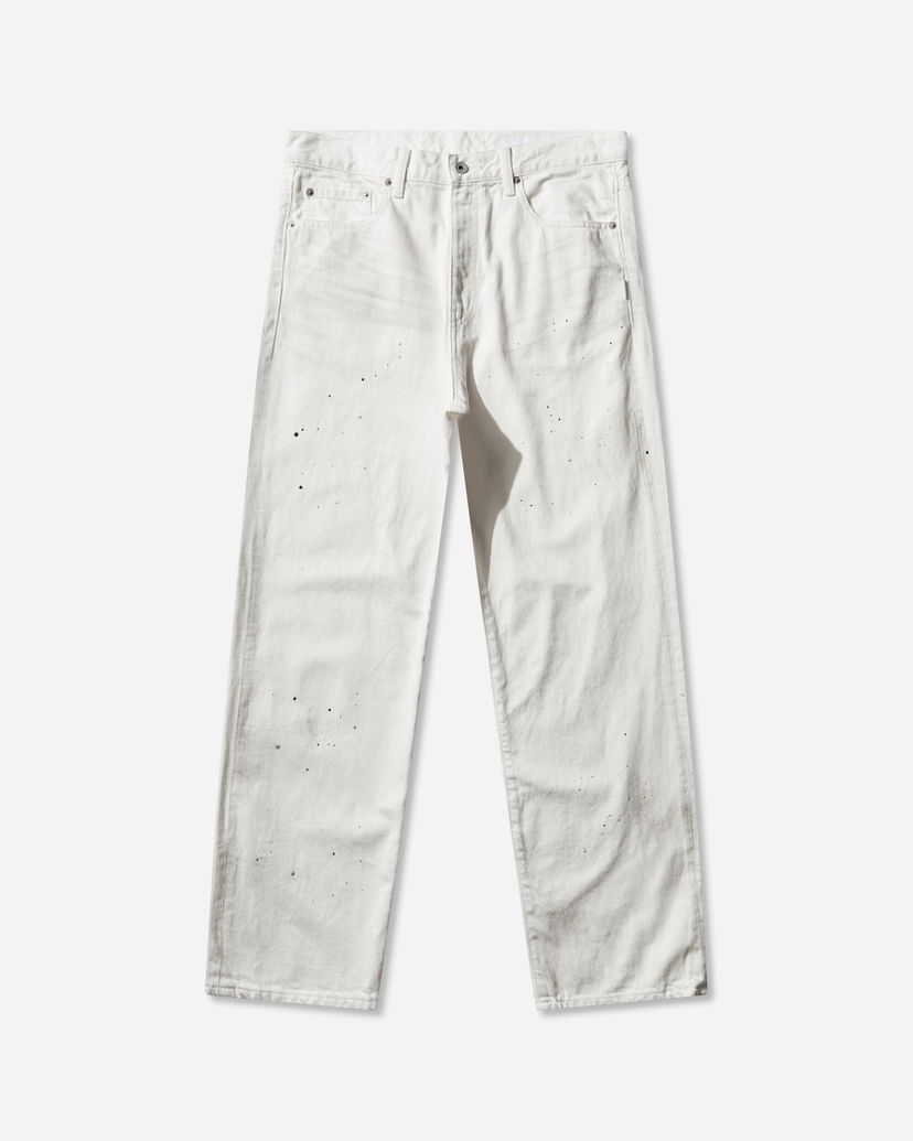 Džínsy Neighborhood Washed Paint Splatter Basic Denim Pants Biela | 252AQNH-PTM07 WHITE