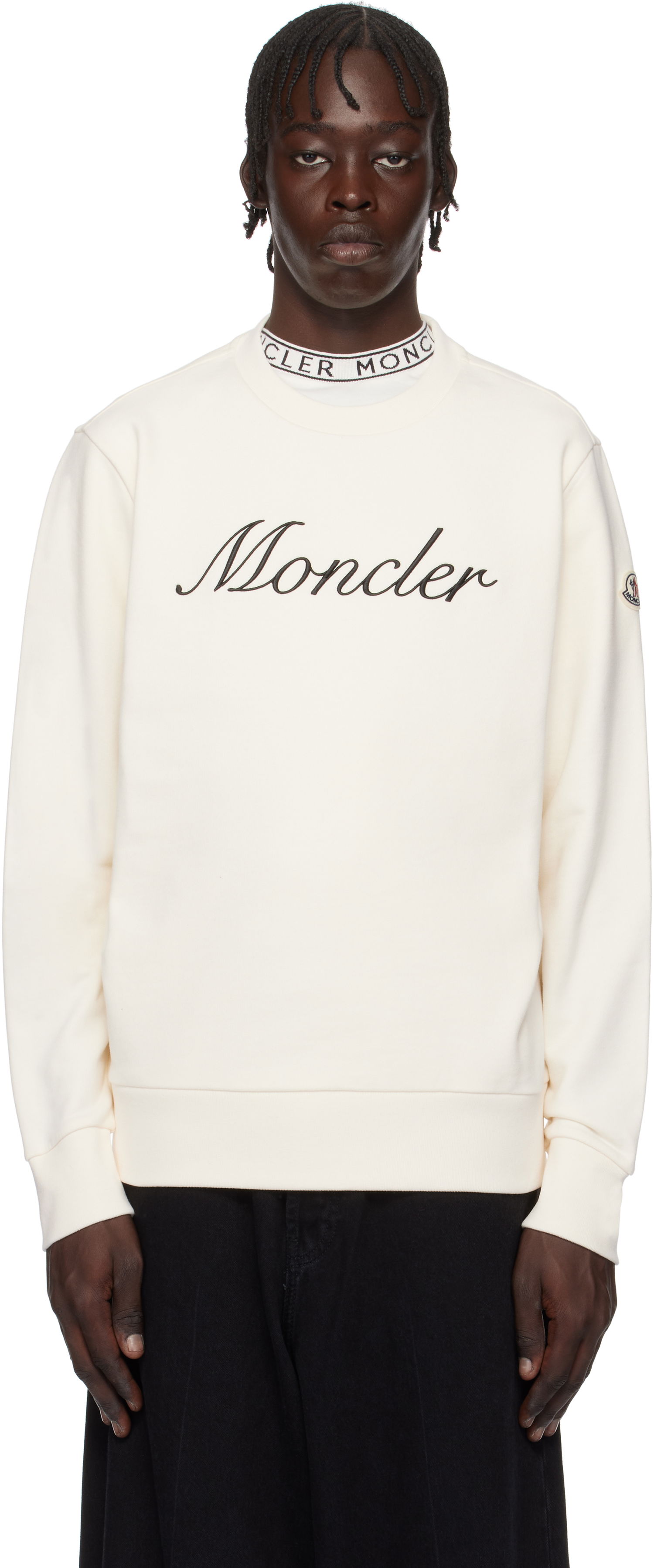 Mikina Moncler Archivio Logo Sweatshirt Biela | K10918G0003389AUJ, 0