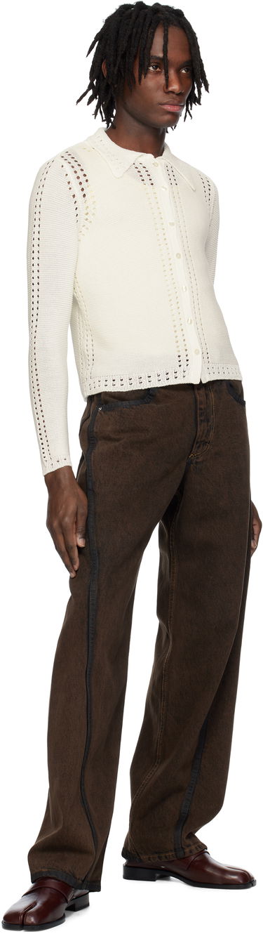 Sveter Eckhaus Latta Eckhaus Latta Sol Knit Cardigan Biela | 8103-EL-PS25-P - PAPER, 3