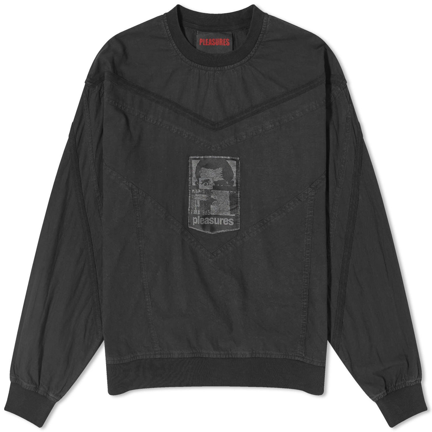 Mikina Pleasures Mentor Crew Sweat Čierna | P24SP044-BLK, 0