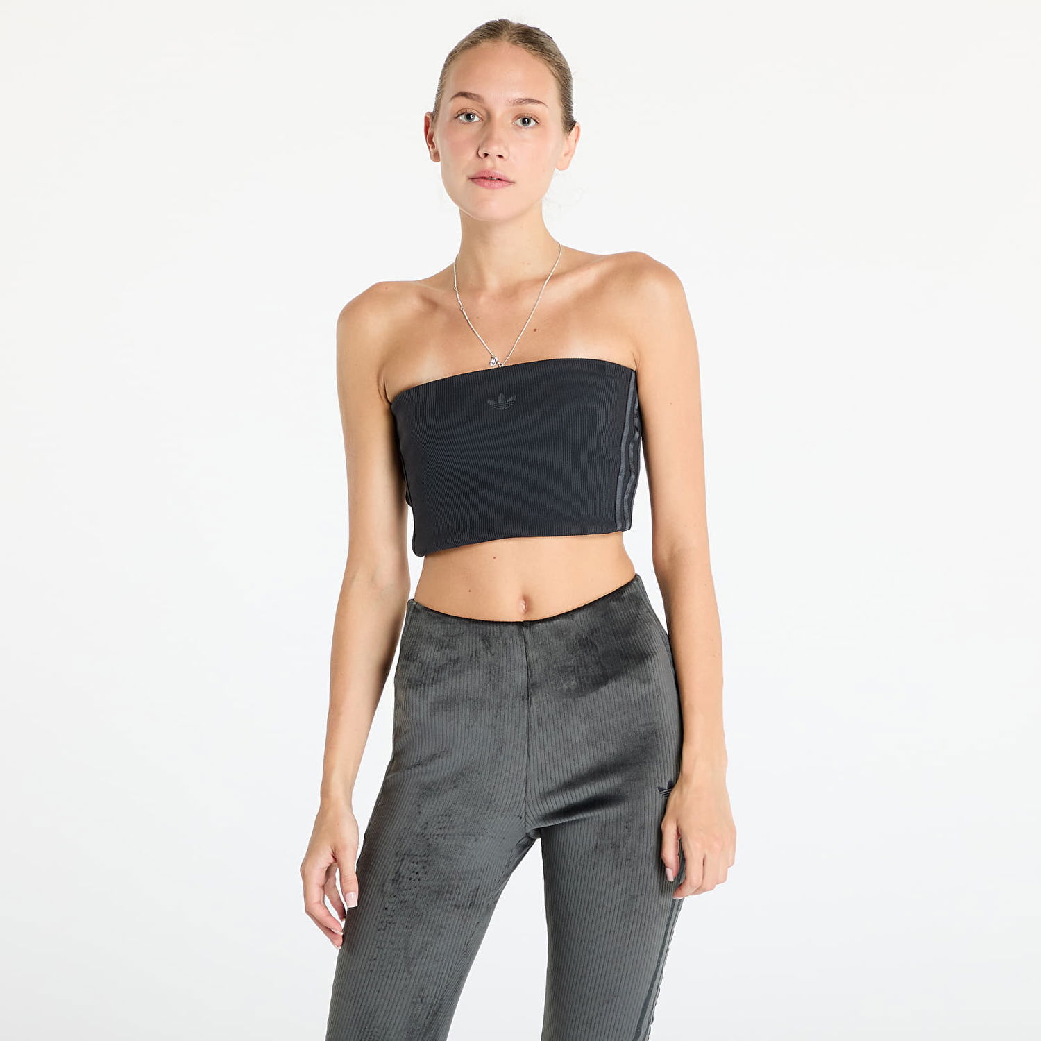 Tielko adidas Originals Rib Tube Top Carbon Čierna | JN3026, 0